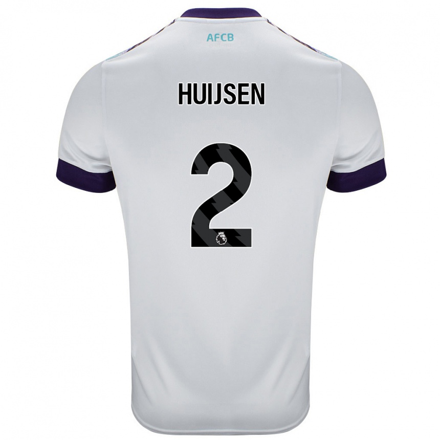 Niño Fútbol Camiseta Dean Huijsen #2 Blanco Verde Púrpura 2ª Equipación 2024/25 México