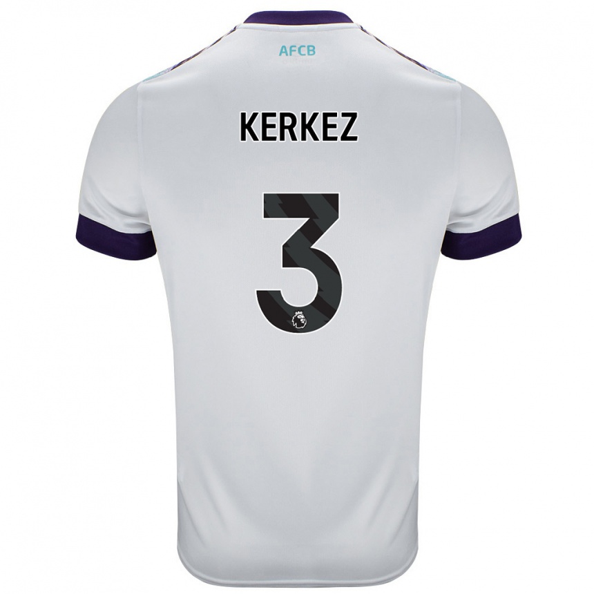 Niño Fútbol Camiseta Milos Kerkez #3 Blanco Verde Púrpura 2ª Equipación 2024/25 México