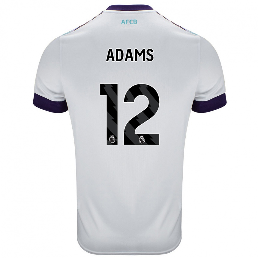 Niño Fútbol Camiseta Tyler Adams #12 Blanco Verde Púrpura 2ª Equipación 2024/25 México