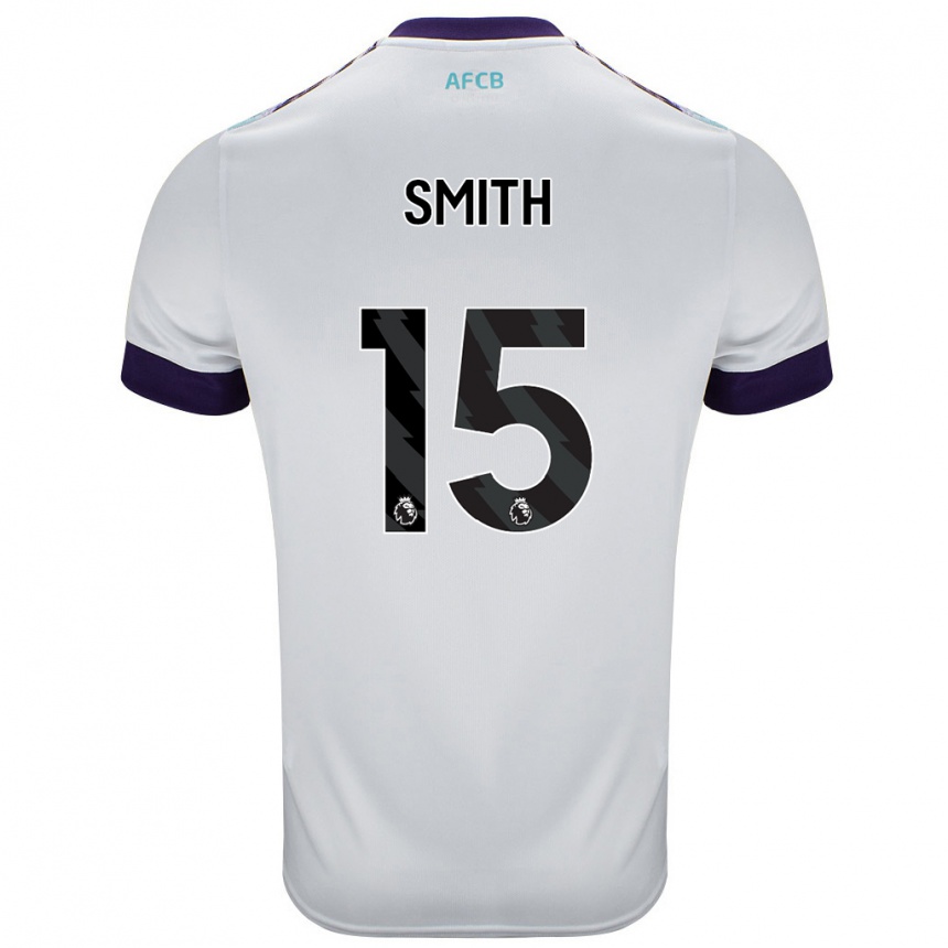 Niño Fútbol Camiseta Adam Smith #15 Blanco Verde Púrpura 2ª Equipación 2024/25 México