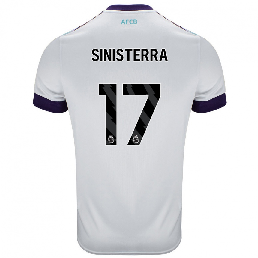 Niño Fútbol Camiseta Luis Sinisterra #17 Blanco Verde Púrpura 2ª Equipación 2024/25 México