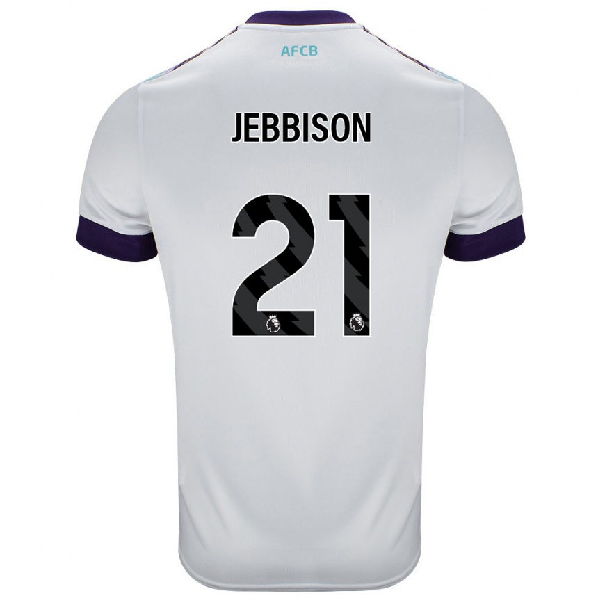 Niño Fútbol Camiseta Daniel Jebbison #21 Blanco Verde Púrpura 2ª Equipación 2024/25 México