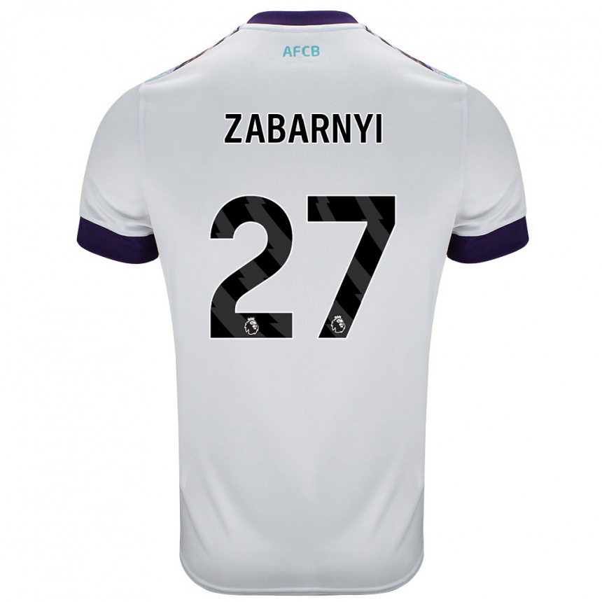 Niño Fútbol Camiseta Ilya Zabarnyi #27 Blanco Verde Púrpura 2ª Equipación 2024/25 México