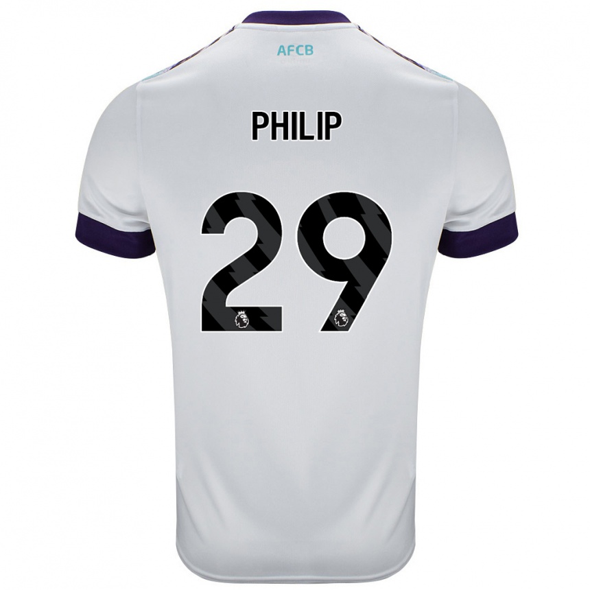 Niño Fútbol Camiseta Philip Billing #29 Blanco Verde Púrpura 2ª Equipación 2024/25 México