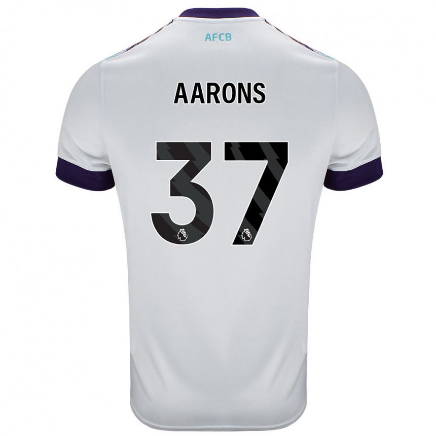 Niño Fútbol Camiseta Max Aarons #37 Blanco Verde Púrpura 2ª Equipación 2024/25 México