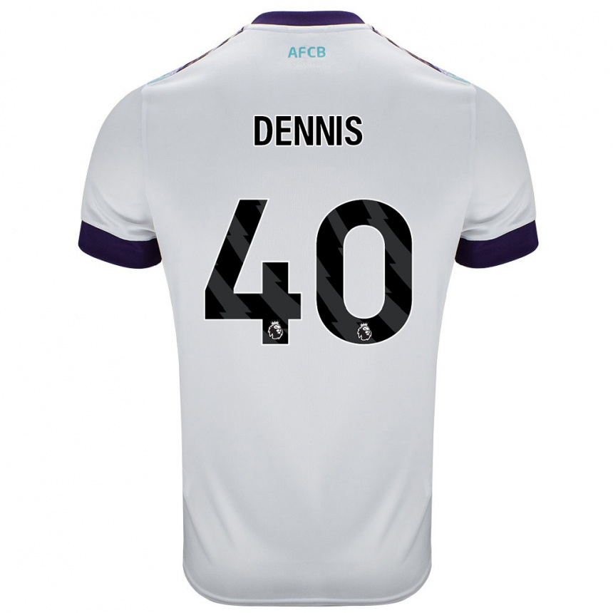 Niño Fútbol Camiseta Will Dennis #40 Blanco Verde Púrpura 2ª Equipación 2024/25 México