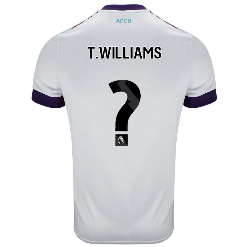 Niño Fútbol Camiseta Toure Williams #0 Blanco Verde Púrpura 2ª Equipación 2024/25 México