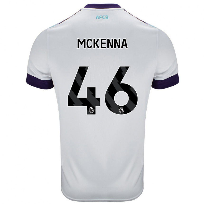 Niño Fútbol Camiseta Callan Mckenna #46 Blanco Verde Púrpura 2ª Equipación 2024/25 México