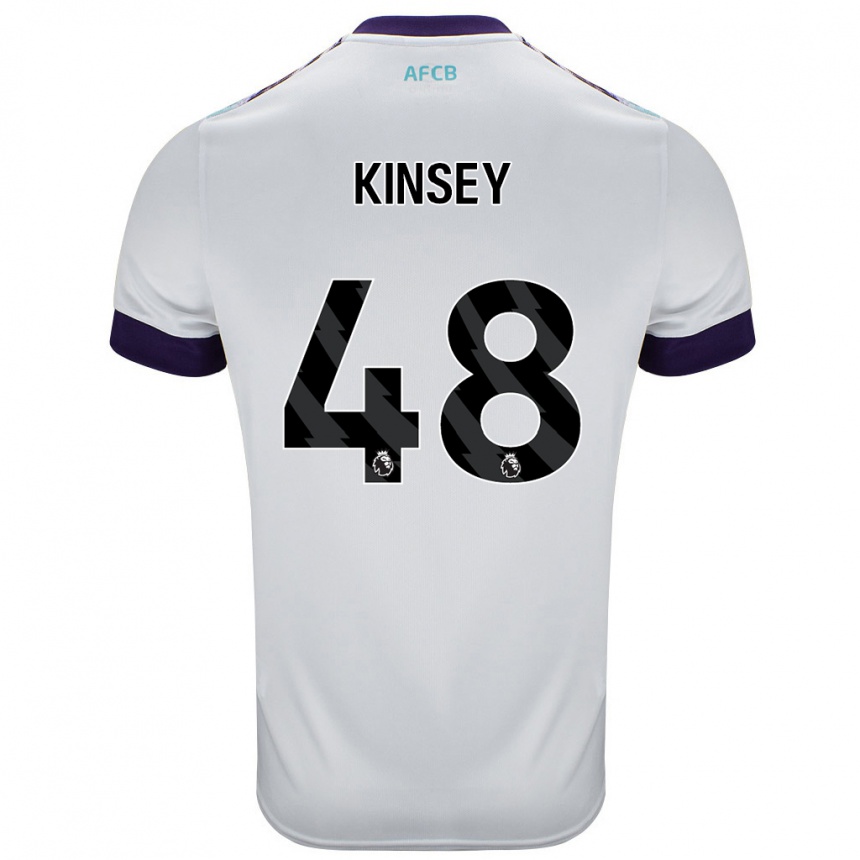 Niño Fútbol Camiseta Max Kinsey #48 Blanco Verde Púrpura 2ª Equipación 2024/25 México