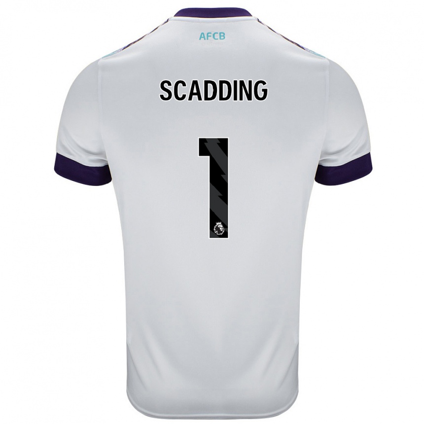 Niño Fútbol Camiseta Katie Scadding #1 Blanco Verde Púrpura 2ª Equipación 2024/25 México