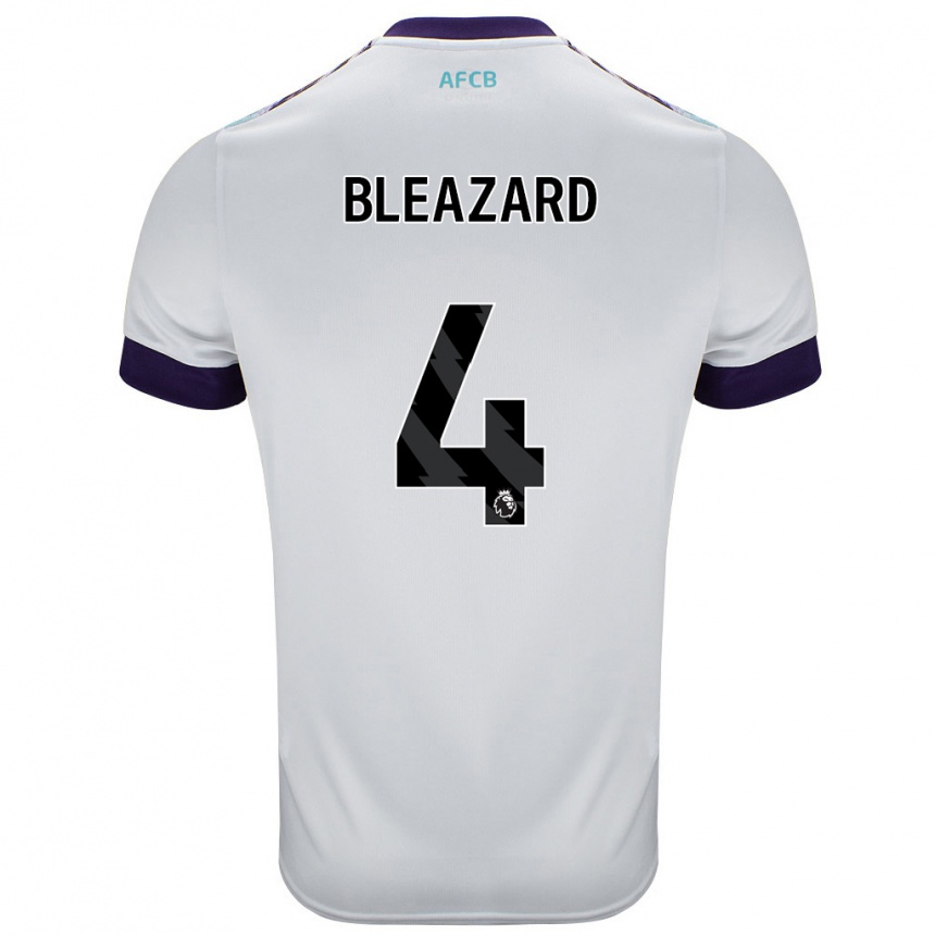 Niño Fútbol Camiseta Helen Bleazard #4 Blanco Verde Púrpura 2ª Equipación 2024/25 México