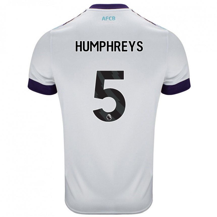 Niño Fútbol Camiseta Holly Humphreys #5 Blanco Verde Púrpura 2ª Equipación 2024/25 México