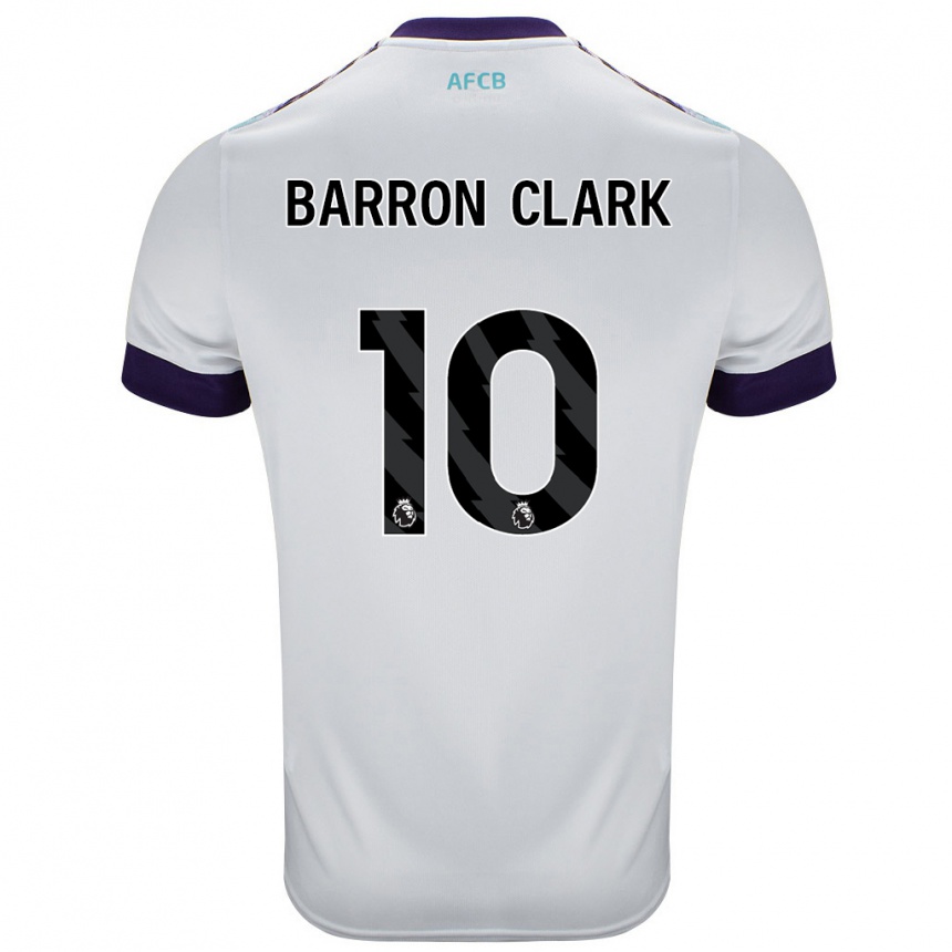 Niño Fútbol Camiseta Molly Barron-Clark #10 Blanco Verde Púrpura 2ª Equipación 2024/25 México