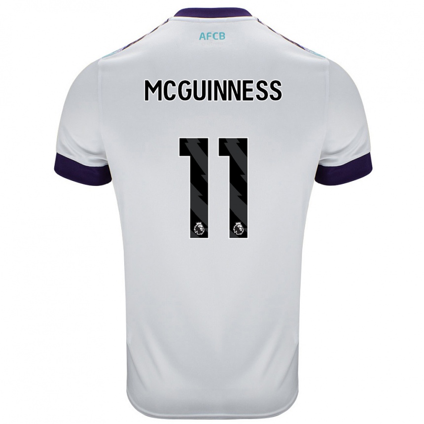 Niño Fútbol Camiseta Gemma Mcguinness #11 Blanco Verde Púrpura 2ª Equipación 2024/25 México