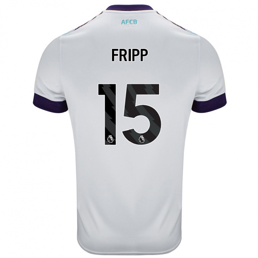 Niño Fútbol Camiseta Kelly Fripp #15 Blanco Verde Púrpura 2ª Equipación 2024/25 México