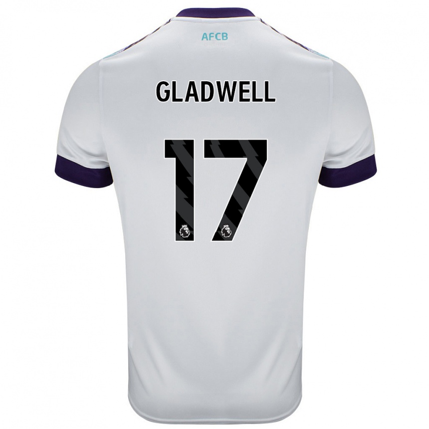 Niño Fútbol Camiseta Molly Gladwell #17 Blanco Verde Púrpura 2ª Equipación 2024/25 México