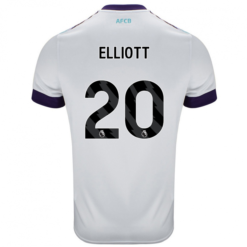 Niño Fútbol Camiseta Kaitlyn Elliott #20 Blanco Verde Púrpura 2ª Equipación 2024/25 México