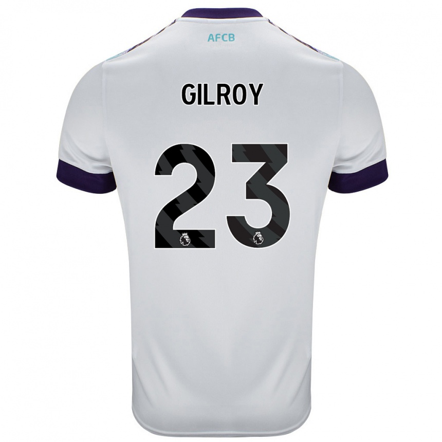 Niño Fútbol Camiseta Chloe Gilroy #23 Blanco Verde Púrpura 2ª Equipación 2024/25 México