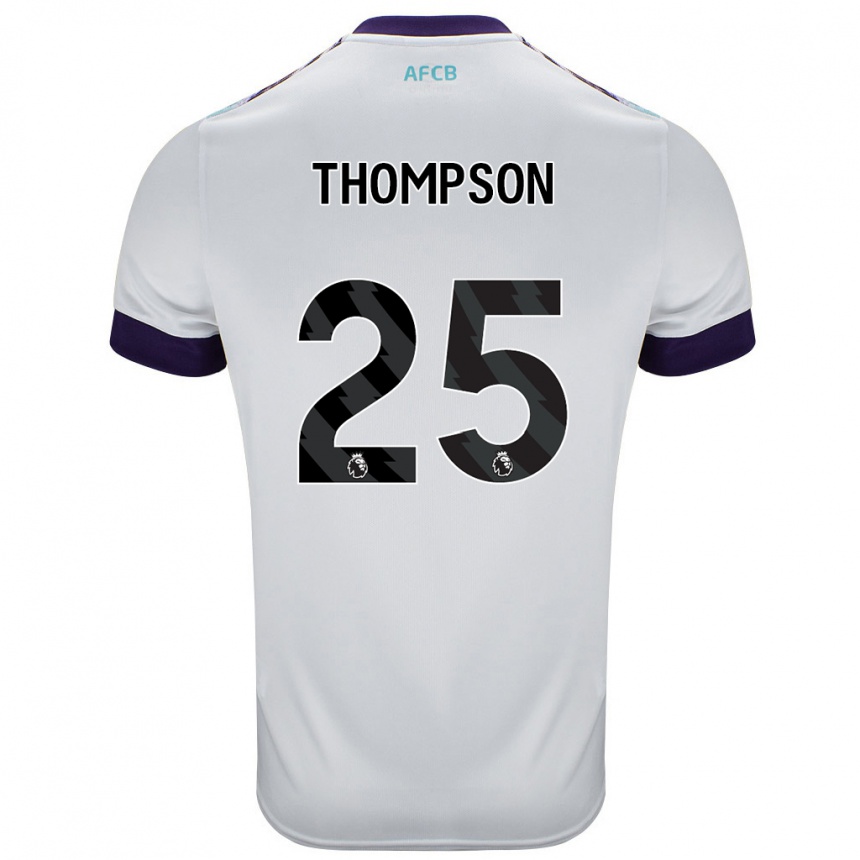 Niño Fútbol Camiseta Kenni Thompson #25 Blanco Verde Púrpura 2ª Equipación 2024/25 México