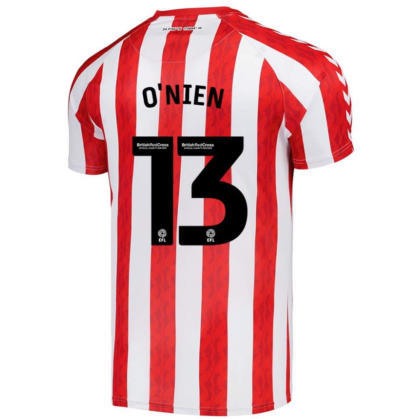 Hombre Fútbol Camiseta Luke O'nien #13 Rojo Blanco 1ª Equipación 2024/25 México