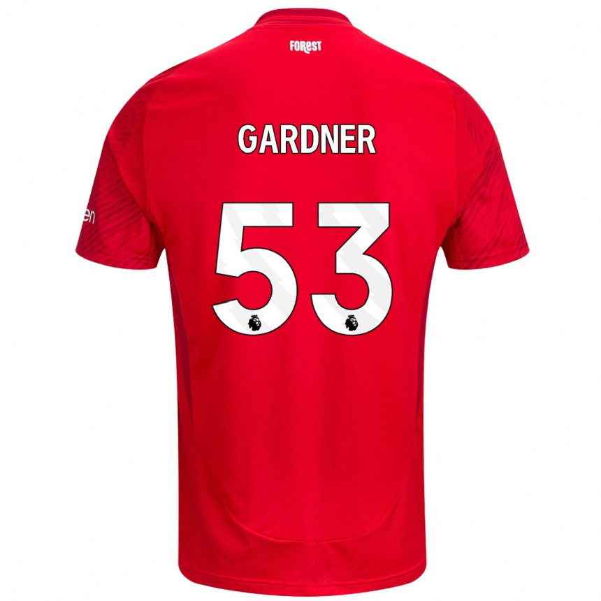 Hombre Fútbol Camiseta Joe Gardner #53 Rojo Blanco 1ª Equipación 2024/25 México