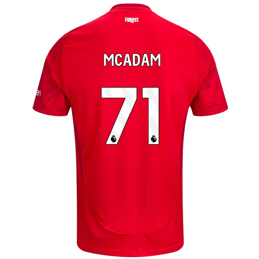 Hombre Fútbol Camiseta Kyle Mcadam #71 Rojo Blanco 1ª Equipación 2024/25 México