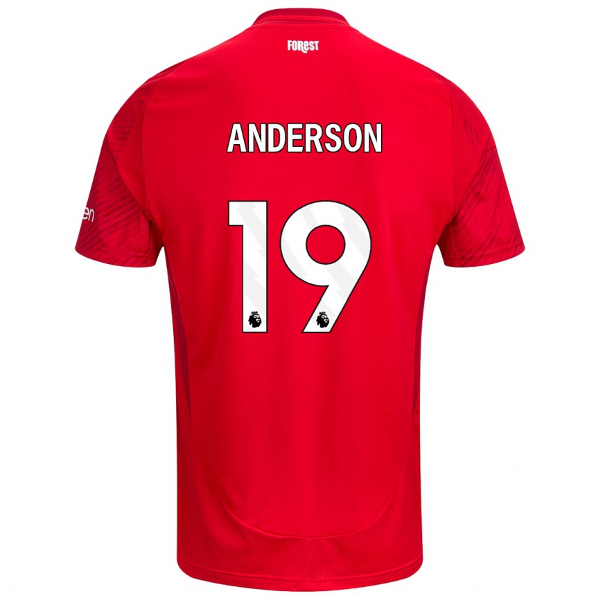 Hombre Fútbol Camiseta Becky Anderson #19 Rojo Blanco 1ª Equipación 2024/25 México