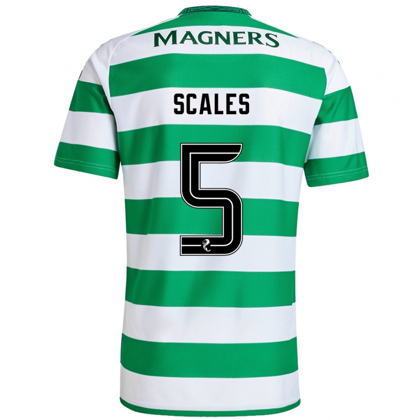 Hombre Fútbol Camiseta Liam Scales #5 Verde Blanco 1ª Equipación 2024/25 México