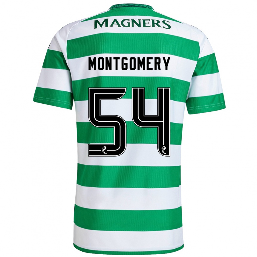 Hombre Fútbol Camiseta Adam Montgomery #54 Verde Blanco 1ª Equipación 2024/25 México