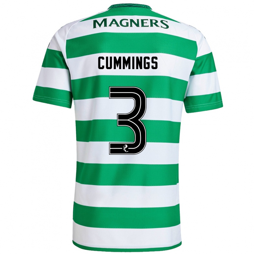 Hombre Fútbol Camiseta Sydney Cummings #3 Verde Blanco 1ª Equipación 2024/25 México