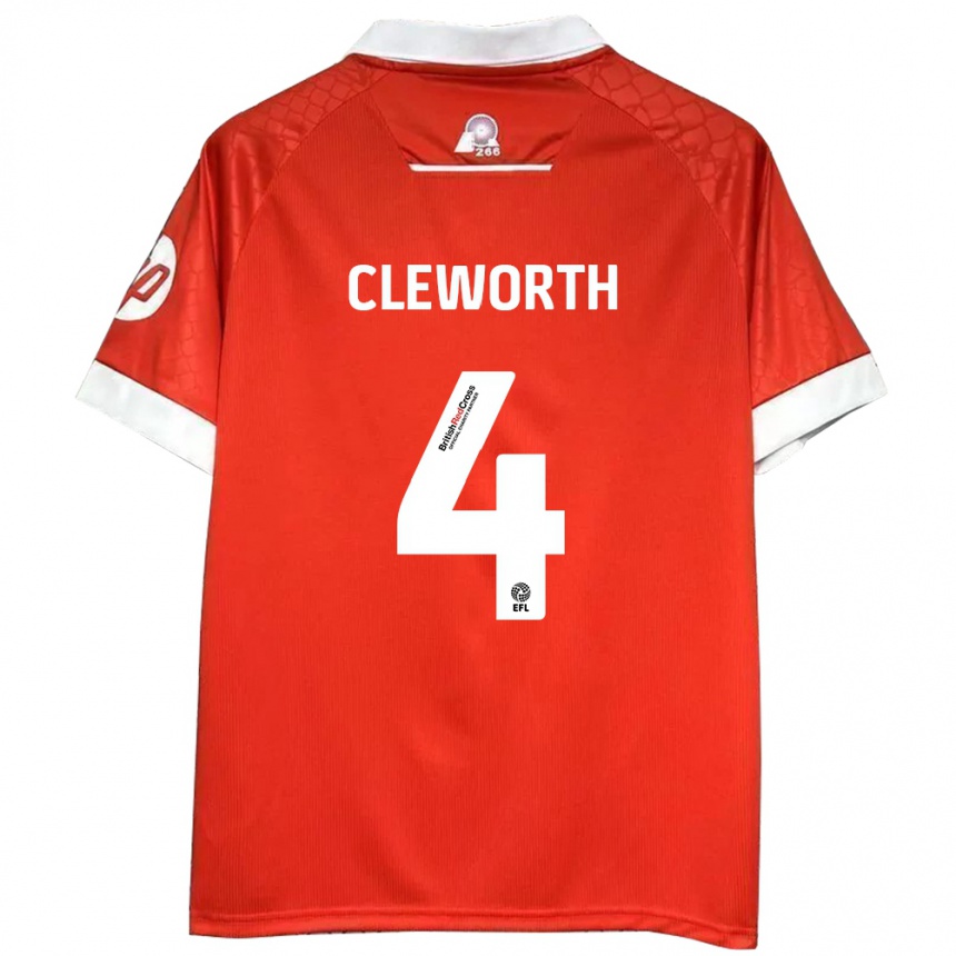 Hombre Fútbol Camiseta Max Cleworth #4 Rojo Blanco 1ª Equipación 2024/25 México