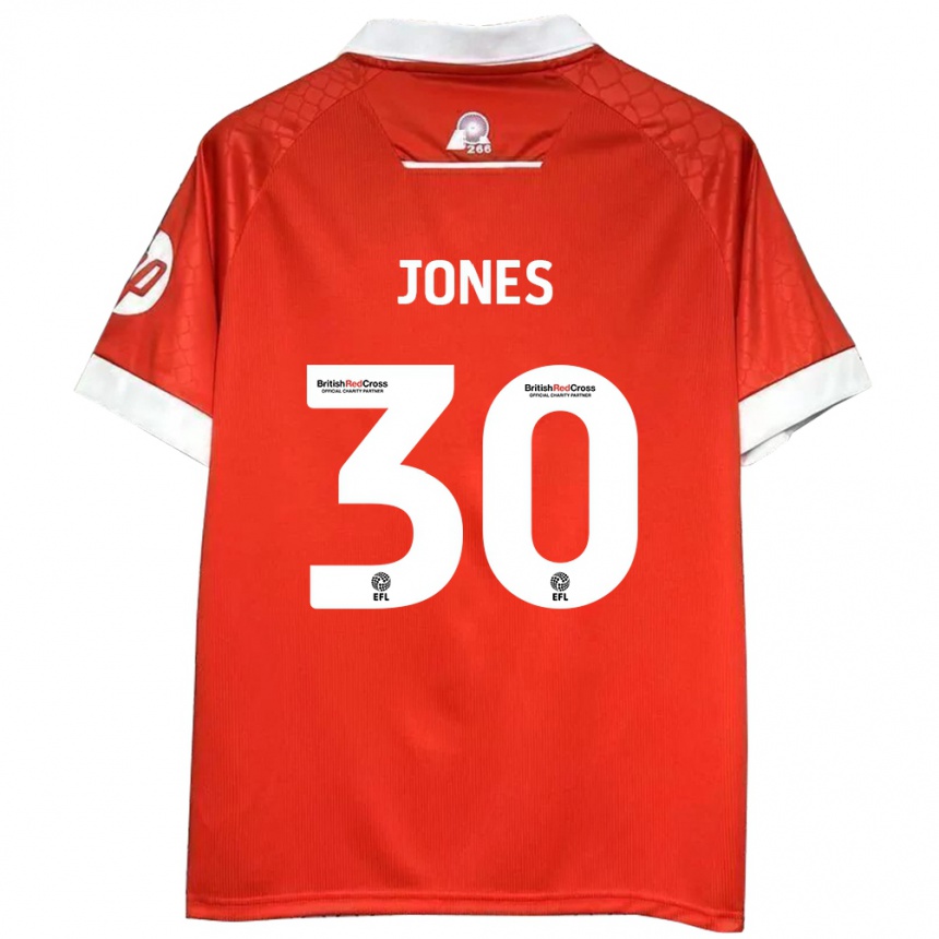 Hombre Fútbol Camiseta James Jones #30 Rojo Blanco 1ª Equipación 2024/25 México