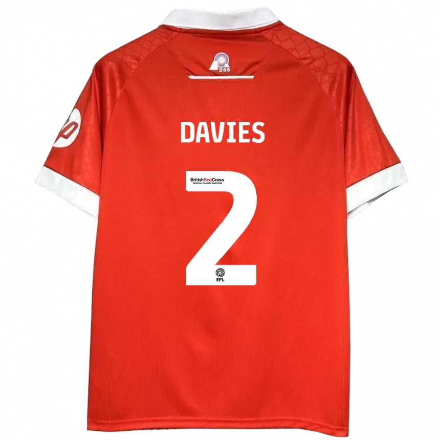 Hombre Fútbol Camiseta Phoebe Davies #2 Rojo Blanco 1ª Equipación 2024/25 México