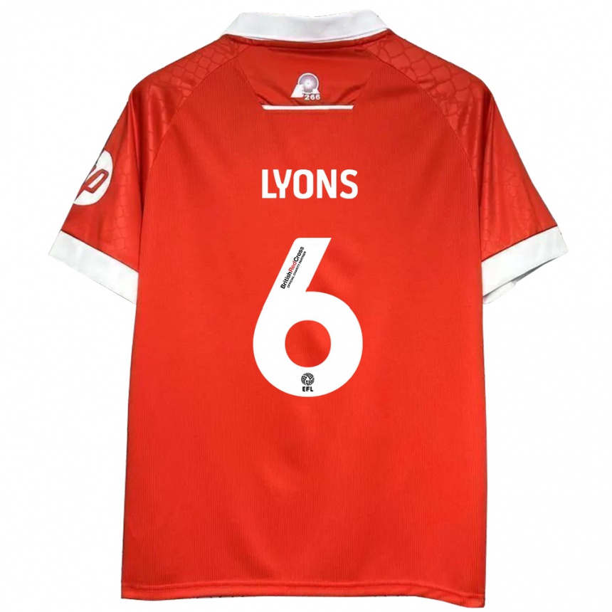 Hombre Fútbol Camiseta Lauryn Lyons #6 Rojo Blanco 1ª Equipación 2024/25 México