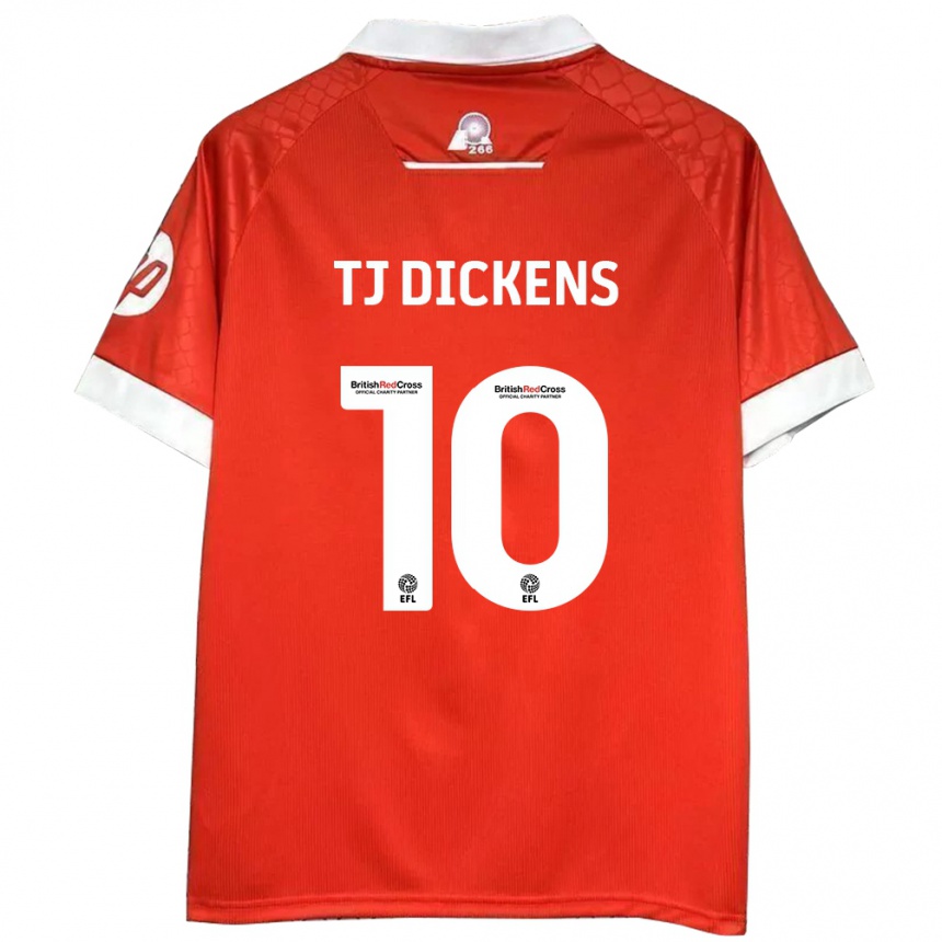 Hombre Fútbol Camiseta Tonicha Tj Dickens #10 Rojo Blanco 1ª Equipación 2024/25 México