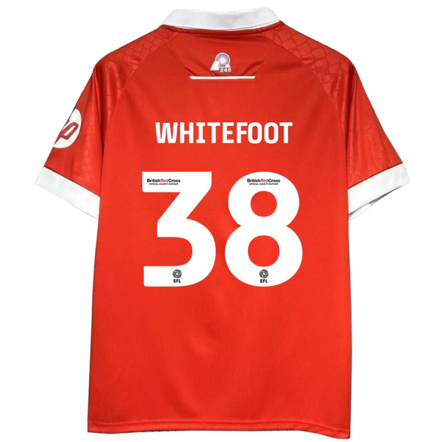 Hombre Fútbol Camiseta Lily Whitefoot #38 Rojo Blanco 1ª Equipación 2024/25 México