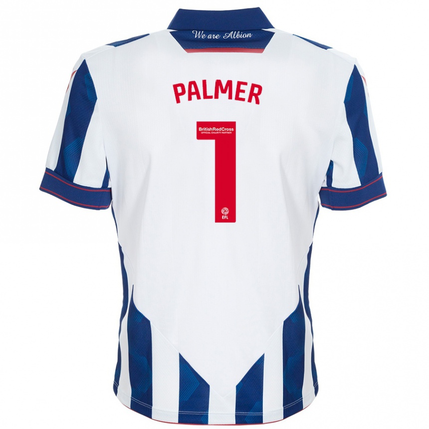 Hombre Fútbol Camiseta Alex Palmer #1 Blanco Azul Oscuro 1ª Equipación 2024/25 México