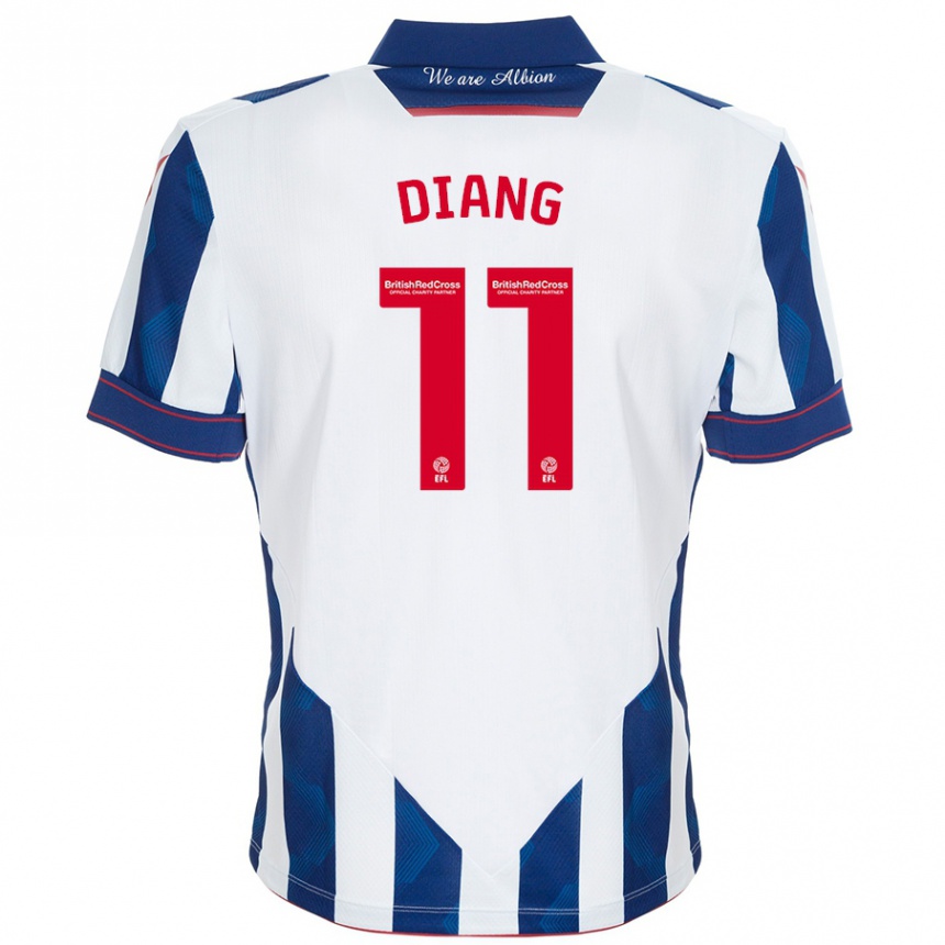 Hombre Fútbol Camiseta Grady Diangana #11 Blanco Azul Oscuro 1ª Equipación 2024/25 México