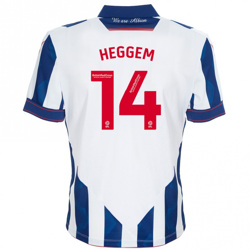 Hombre Fútbol Camiseta Torbjørn Heggem #14 Blanco Azul Oscuro 1ª Equipación 2024/25 México