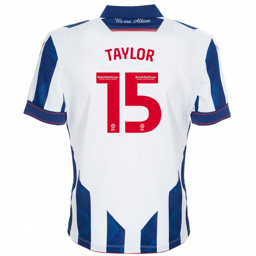 Hombre Fútbol Camiseta Caleb Taylor #15 Blanco Azul Oscuro 1ª Equipación 2024/25 México