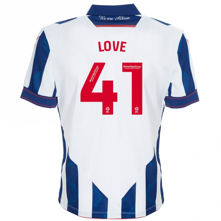 Hombre Fútbol Camiseta Layton Love #41 Blanco Azul Oscuro 1ª Equipación 2024/25 México