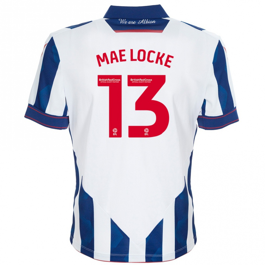 Hombre Fútbol Camiseta Ellie Mae Locke #13 Blanco Azul Oscuro 1ª Equipación 2024/25 México