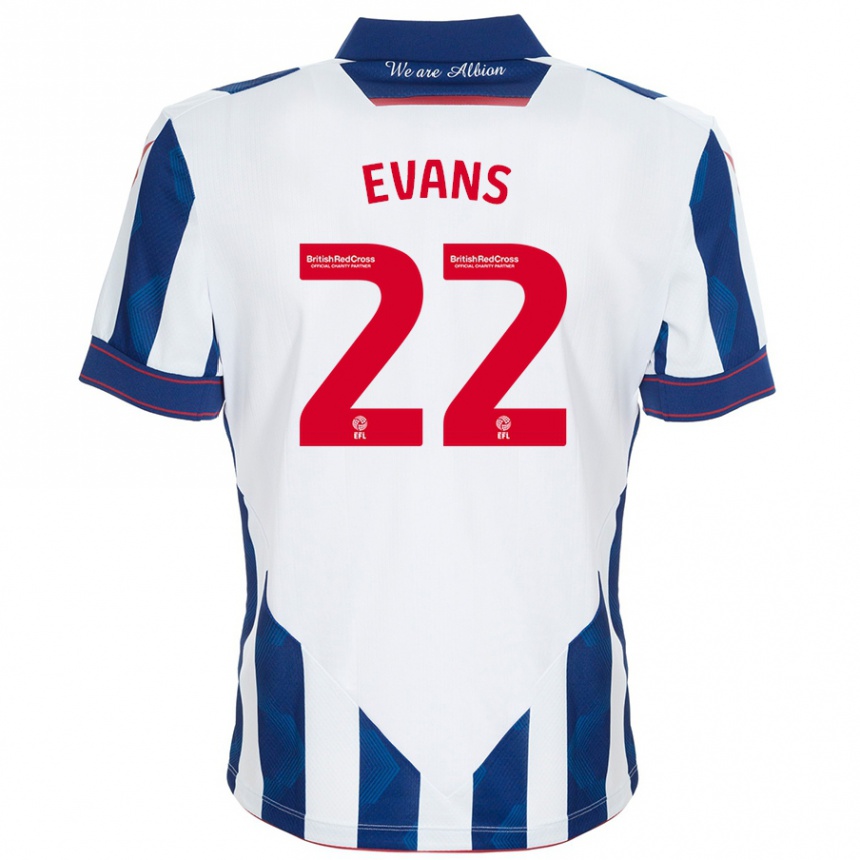 Hombre Fútbol Camiseta Kate Evans #22 Blanco Azul Oscuro 1ª Equipación 2024/25 México