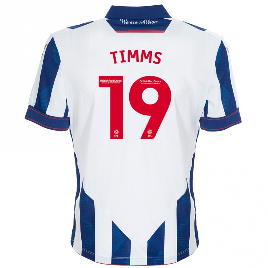 Hombre Fútbol Camiseta Maria Timms #19 Blanco Azul Oscuro 1ª Equipación 2024/25 México