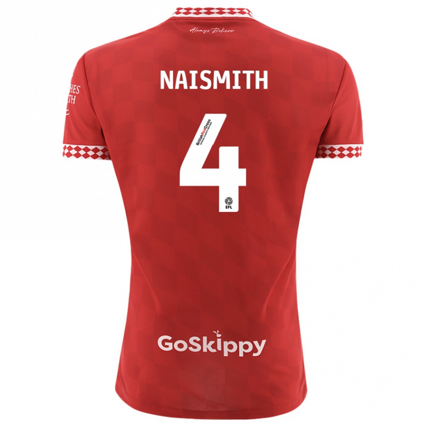 Hombre Fútbol Camiseta Kal Naismith #4 Rojo 1ª Equipación 2024/25 México