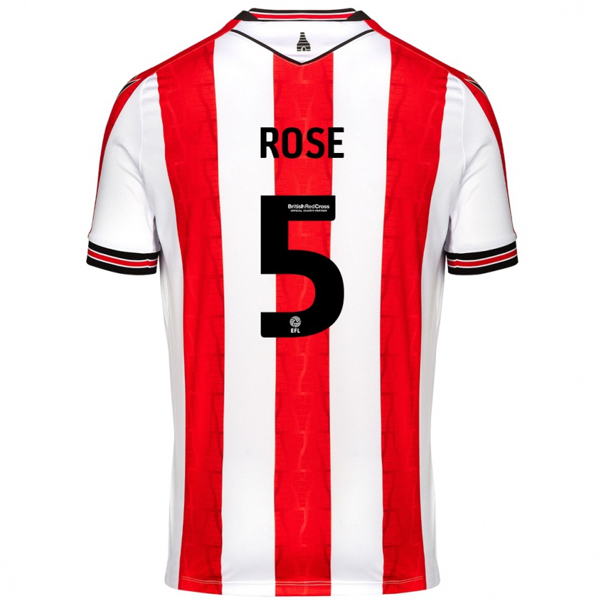 Hombre Fútbol Camiseta Michael Rose #5 Rojo Blanco 1ª Equipación 2024/25 México