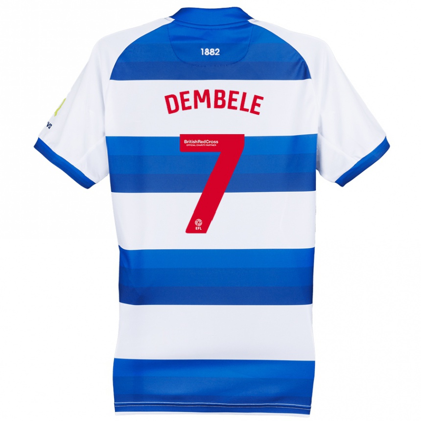 Hombre Fútbol Camiseta Karamoko Dembélé #7 Blanco Azul 1ª Equipación 2024/25 México