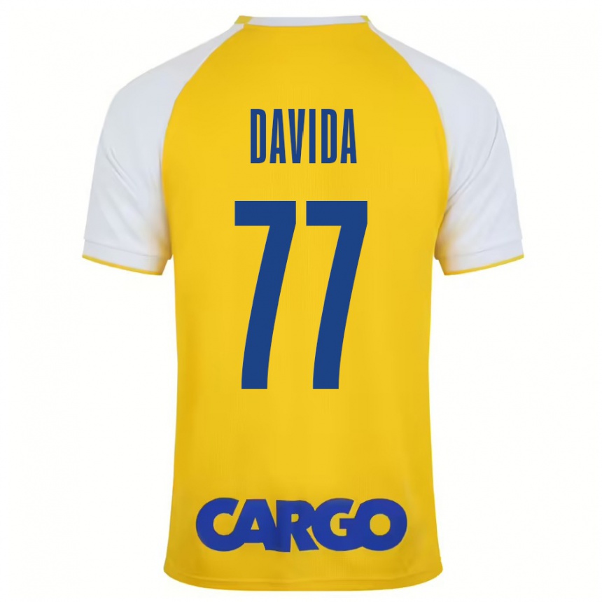 Hombre Fútbol Camiseta Osher Davida #77 Amarillo Blanco 1ª Equipación 2024/25 México