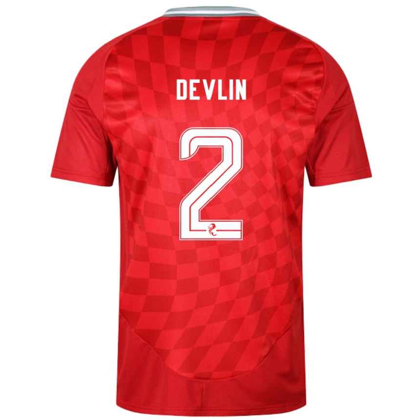 Hombre Fútbol Camiseta Nicky Devlin #2 Rojo 1ª Equipación 2024/25 México