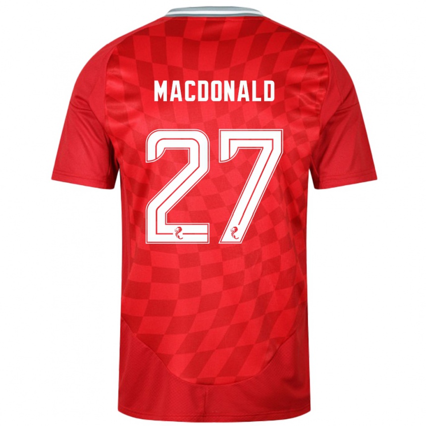 Hombre Fútbol Camiseta Angus Macdonald #27 Rojo 1ª Equipación 2024/25 México